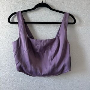 Purple Sleeveless Crop Top